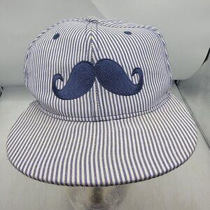 Teddy Boy Look Mustache Hat Cap Striped Snapback Casual Outdoors Lightweight